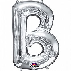 Amscan B betű fólia lufi 86 cm - ezüst