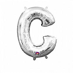 Amscan C betű mini fólia lufi 33 cm - ezüst
