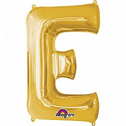 Amscan E betű fólia lufi 86 cm - arany