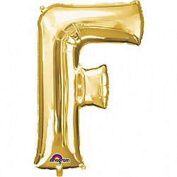 Amscan F betű mini fólia lufi 33 cm - arany