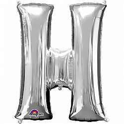 Amscan H betű fólia lufi 86 cm - ezüst