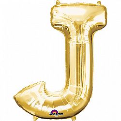 Amscan J betű fólia lufi 86 cm - arany