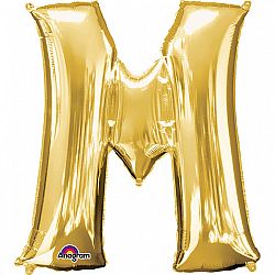Amscan M betű fólia lufi 86 cm - arany