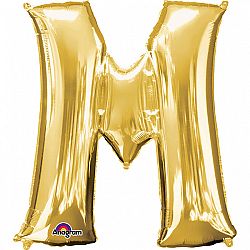 Amscan M betű mini fólia lufi 33 cm - arany