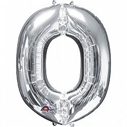 Amscan O betű fólia lufi 86 cm - ezüst