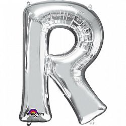 Amscan R betű fólia lufi 86 cm - ezüst