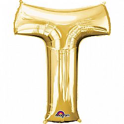 Amscan T betű fólia lufi 86 cm - arany