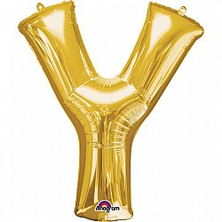 Amscan Y betű mini fólia lufi 33 cm - arany