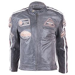 Motoros bőrkabát BOS 2058 Szürke