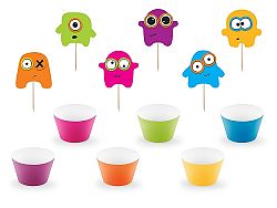 PartyDeco Cupcake dekorációk - Monster