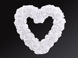PartyDeco Dekoráció - Fehér szív 50 cm