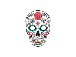 PartyDeco Fehér Maszk - Fiesta de Los Muertos