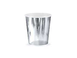 PartyDeco Metál poharak - ezüst 180 ml