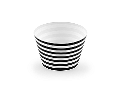 PartyDeco Muffin kosarak - fekete-fehér 6 db