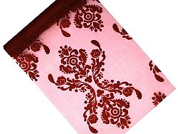 PartyDeco Organza - piros, nyomott 36 cm x 9 m