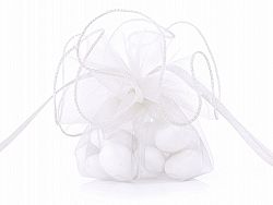 PartyDeco Organza tasak - fehér
