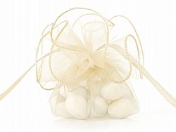 PartyDeco Organza tasak - krémszínű