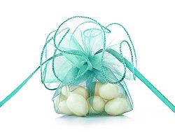 PartyDeco Organza tasak - Tiffany kék