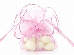 PartyDeco Organza tasak - világos rózsaszín