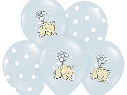 PartyDeco Pasztell babakék Elefántos lufi