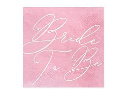 PartyDeco Rózsaszín szalvéták - Bride to be