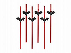 PartyDeco Szívószálak - denevérek 24 cm