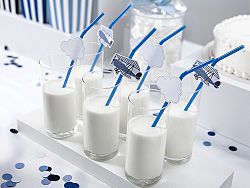 PartyDeco Szívószálak - repülő motívummal 6 db