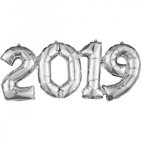 Amscan 2019-es Ezüst Szám Fólia Lufi