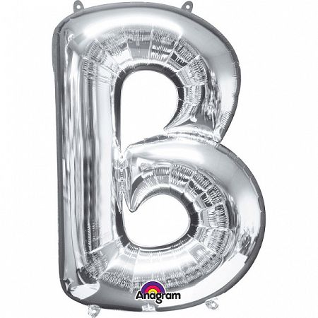 Amscan B betű fólia lufi 86 cm - ezüst