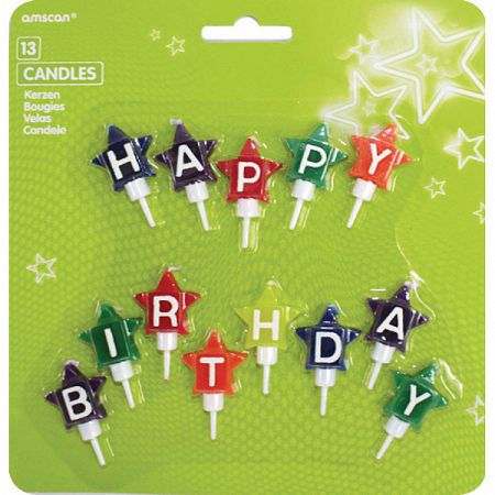 Amscan Gyertyák - Happy Birthday, csillagok