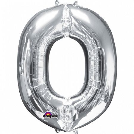 Amscan O betű fólia lufi 86 cm - ezüst