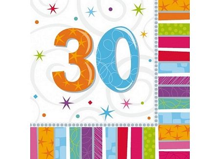 Amscan Szalvéták - 30. születésnap 16 db