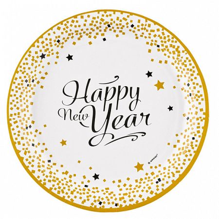 Amscan Tányérok - Happy New Year 8 db