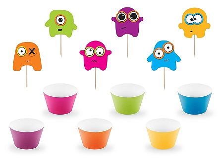 PartyDeco Cupcake dekorációk - Monster