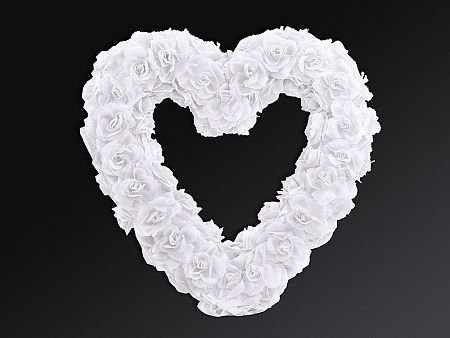 PartyDeco Dekoráció - Fehér szív 50 cm