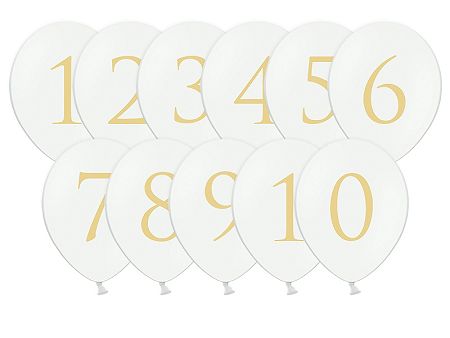 PartyDeco Fehér lufik asztalszámozáshoz