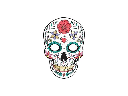 PartyDeco Fehér Maszk - Fiesta de Los Muertos