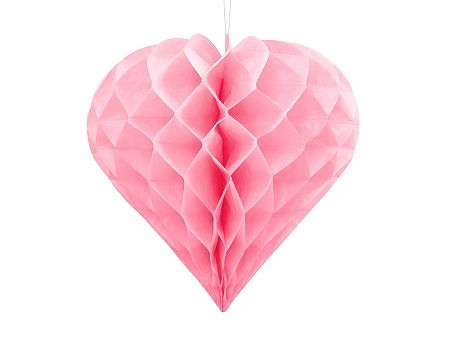 PartyDeco Függő dekoráció - Rózsaszín szív