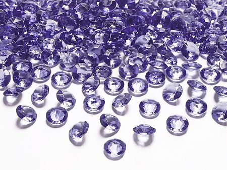 PartyDeco Konfetti - lila gyémánt 12 mm