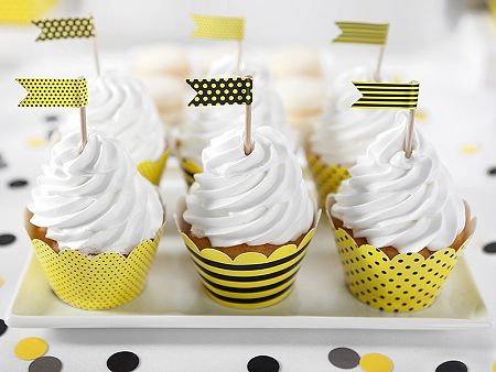 PartyDeco Muffin kosarak - méhecske 6 db