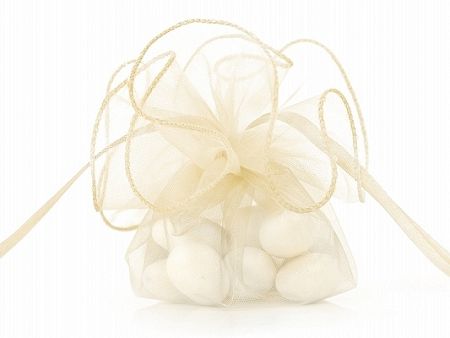 PartyDeco Organza tasak - krémszínű