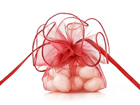 PartyDeco Organza tasak - piros