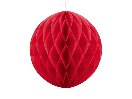 PartyDeco Papír gömb - piros 30 cm