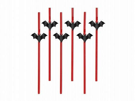 PartyDeco Szívószálak - denevérek 24 cm