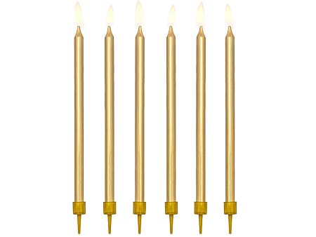 PartyDeco Születésnapi gyertyák - arany 12 db