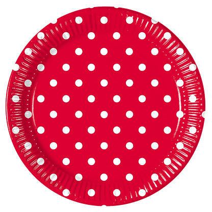 Procos Pöttyös tányérok - piros 8 db