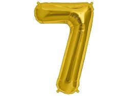 Amscan 7-es arany szám születésnapi fólia lufi 86 cm