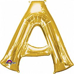 Amscan A betű mini fólia lufi 33 cm - arany