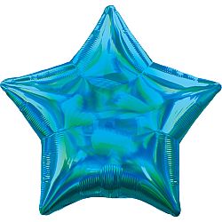 Amscan Fólia lufi - Holografikus kék csillag