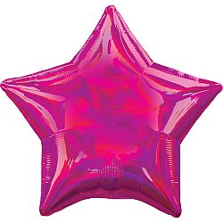 Amscan Fólia lufi - Holografikus rózsaszín csillag